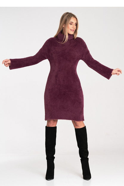 green flared turtleneck vivid green flared turtleneck dress – cozy, elegant, flattering fit view 6