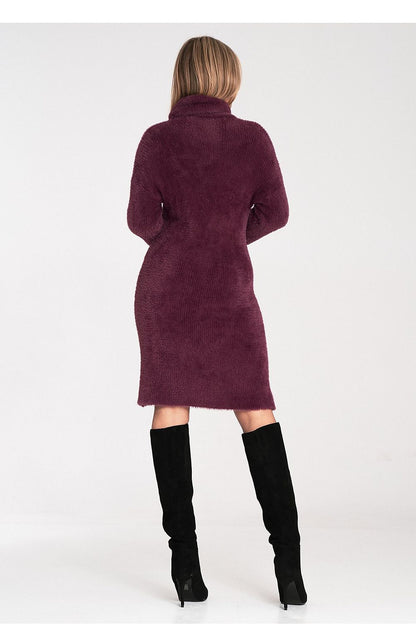 green flared turtleneck vivid green flared turtleneck dress – cozy, elegant, flattering fit view 7