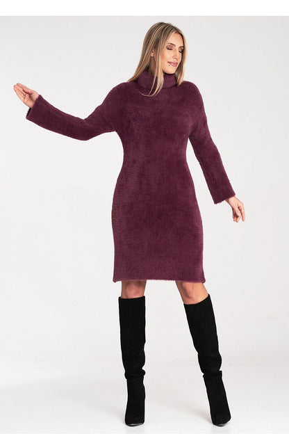 green flared turtleneck vivid green flared turtleneck dress – cozy, elegant, flattering fit view 8