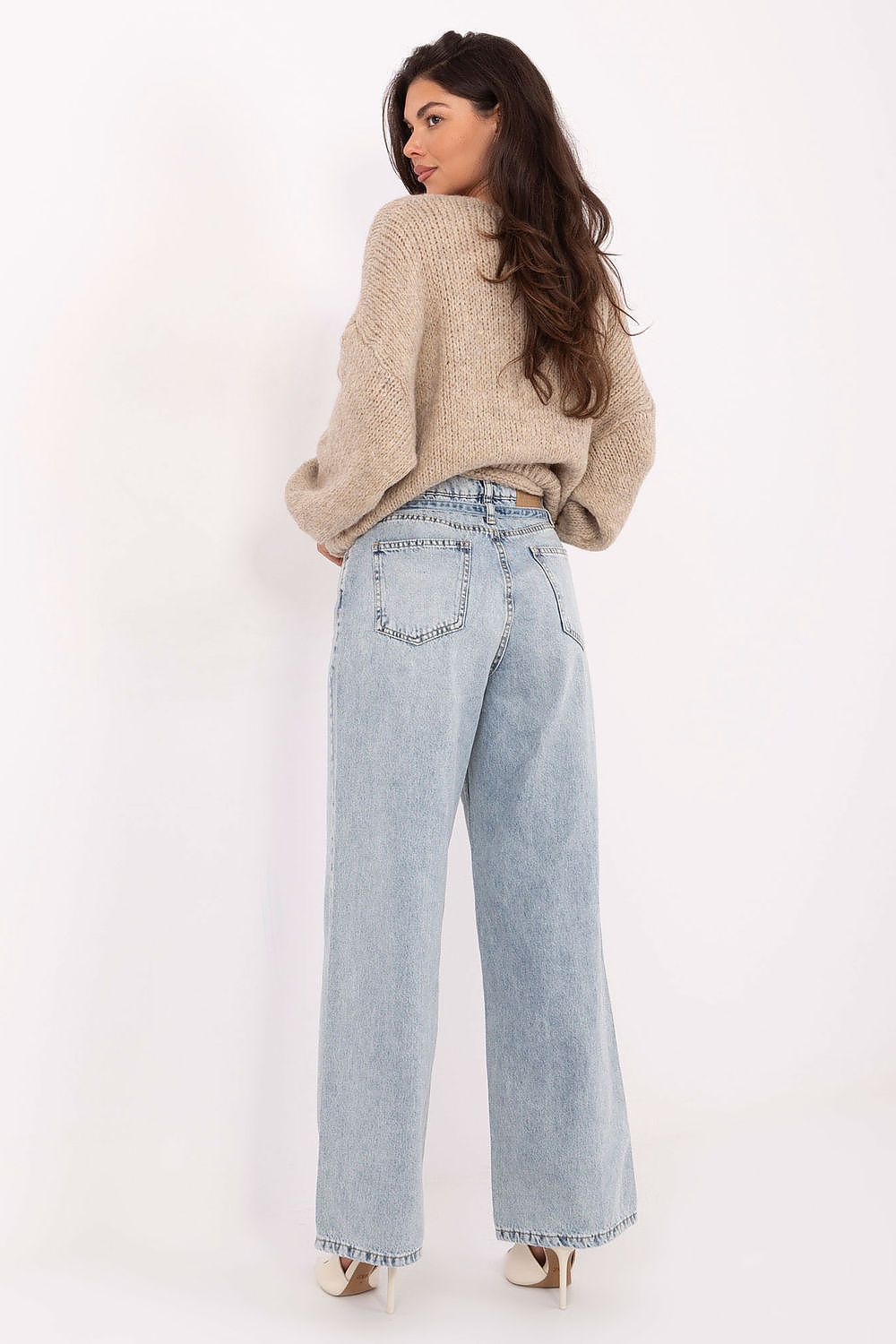 Women's Navy Blue, Beige, and Black Jeans view 46