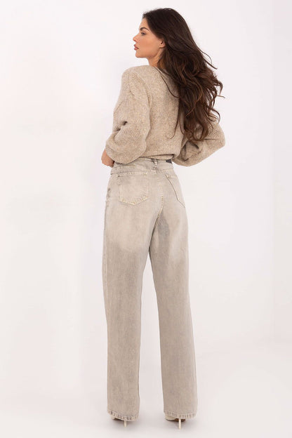 Women's Beige and Grey Jeans detail view