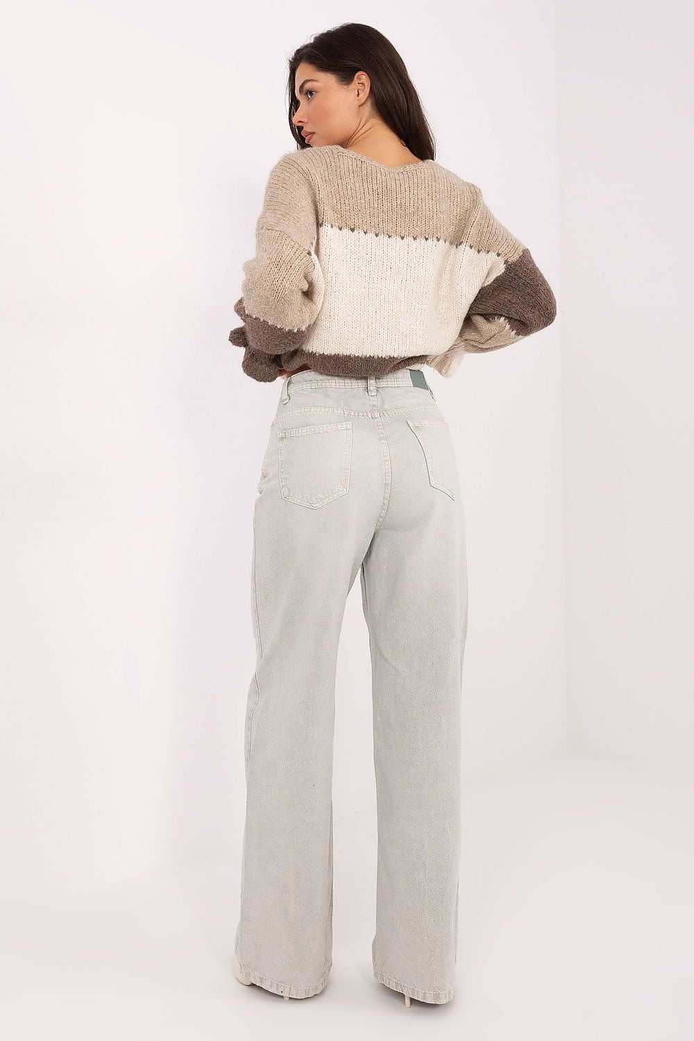 Women's Beige and Grey Jeans view 5