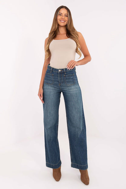 Women's Navy Blue, Beige, and Black Jeans view 47