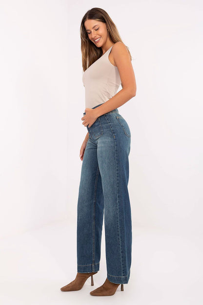 Women's Navy Blue, Beige, and Black Jeans view 48