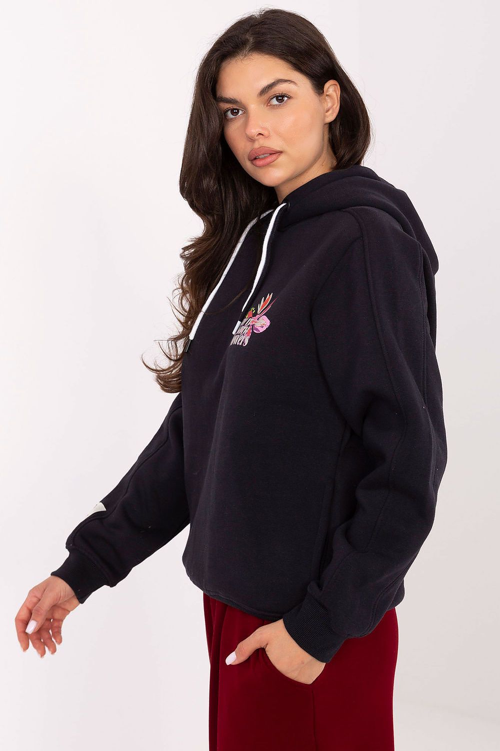 Women's Grey, Blue, and Violet Sweatshirt side view