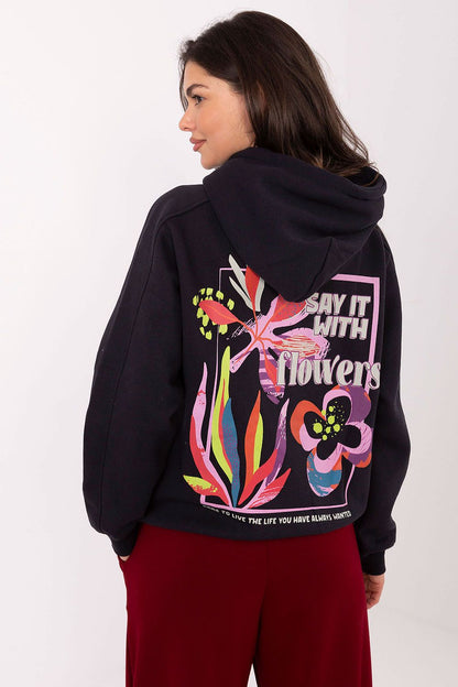 Women's Grey, Blue, and Violet Sweatshirt detail view