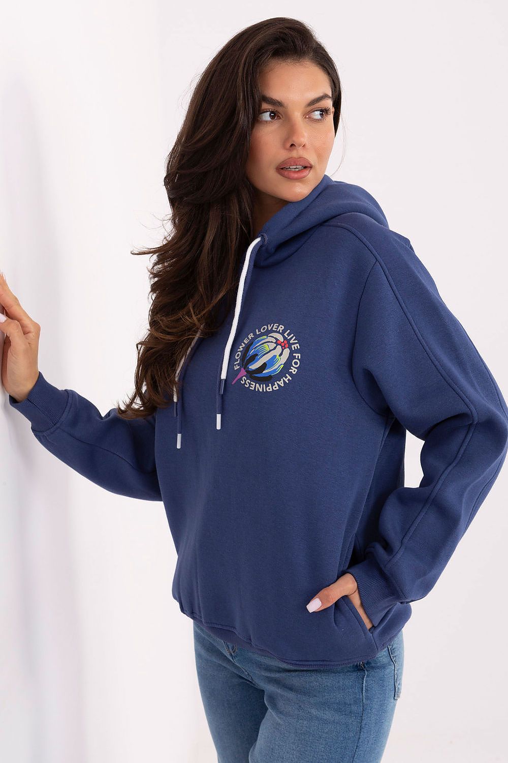 Women's Grey, Blue, and Violet Sweatshirt view 5