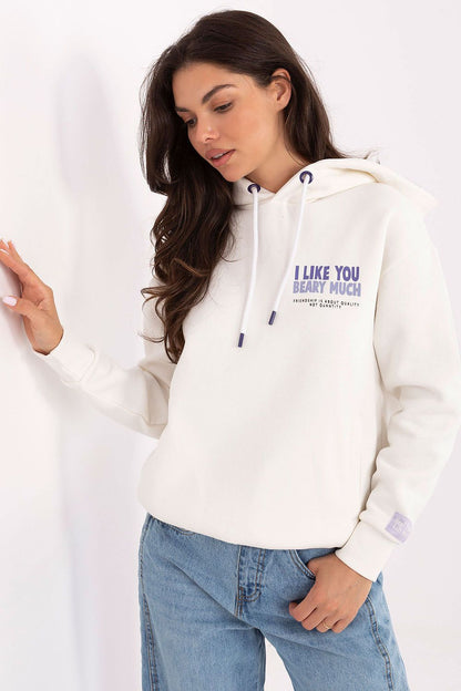 Women's White, Beige, and Pink Sweatshirt front view