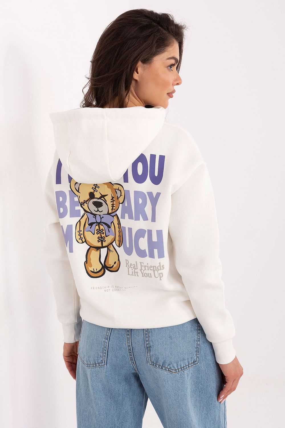 Women's White, Beige, and Pink Sweatshirt detail view