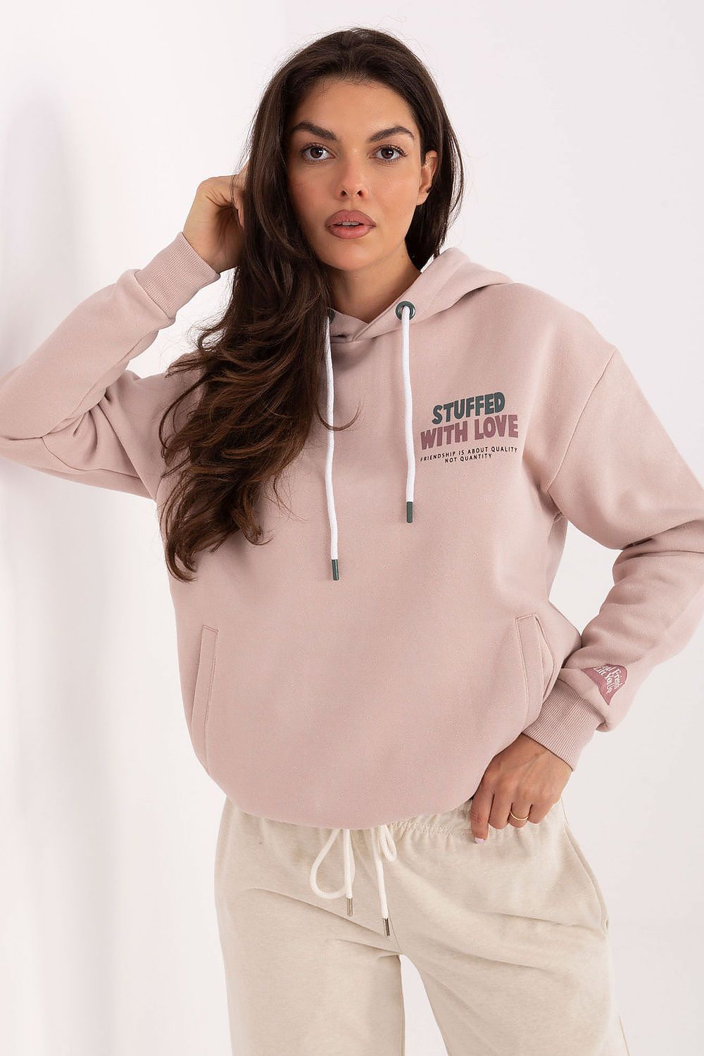Women's White, Beige, and Pink Sweatshirt view 7