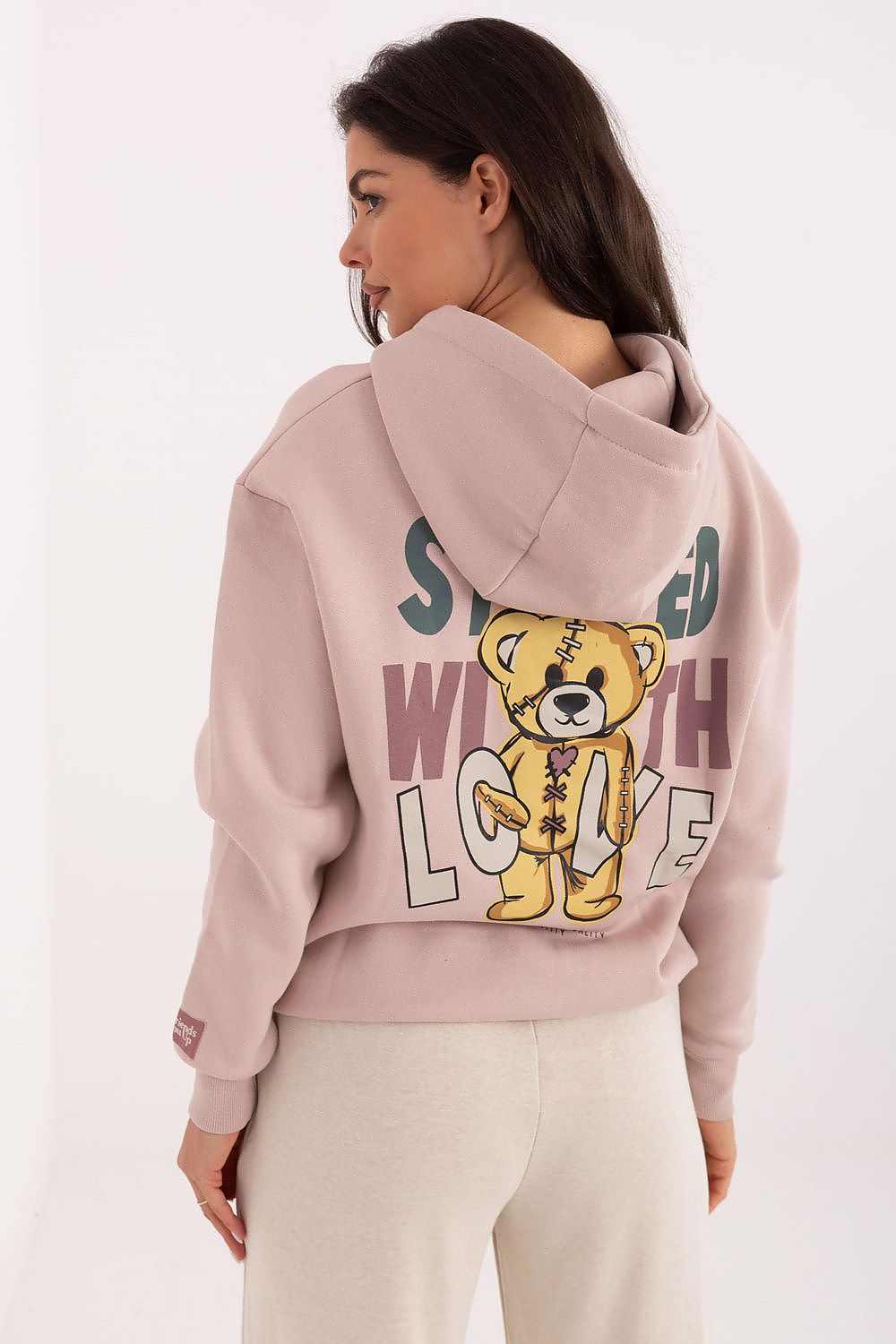 Women's White, Beige, and Pink Sweatshirt view 9