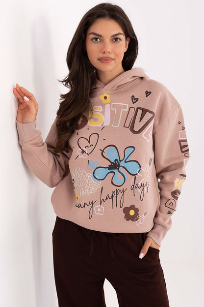 Women's Pink and Navy Blue Sweatshirt front view