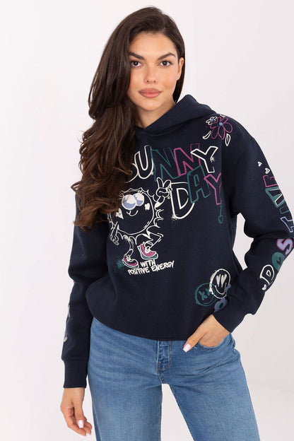 Women's Pink and Navy Blue Sweatshirt back view