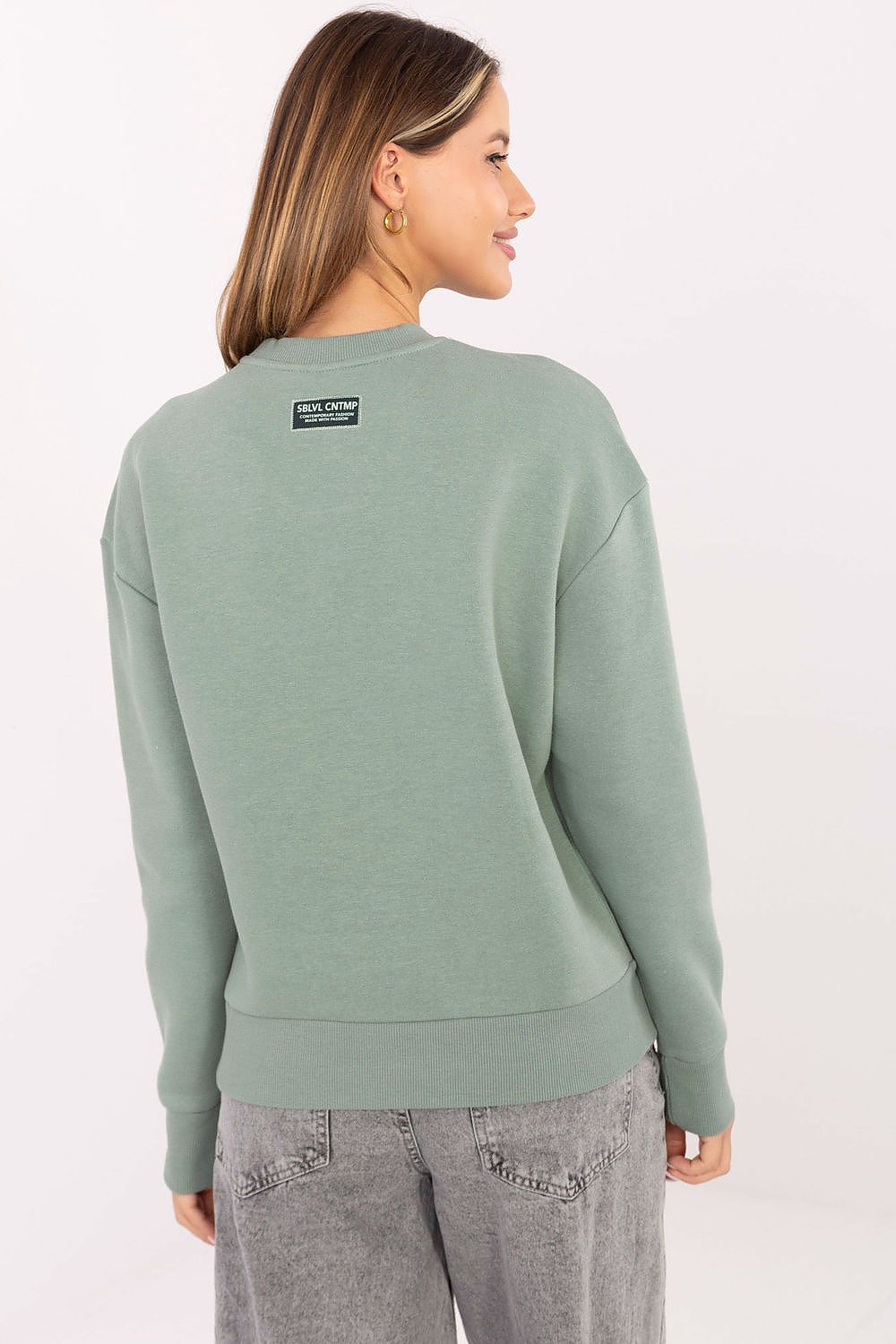 Women's Green, White, and Red Sweatshirt detail view