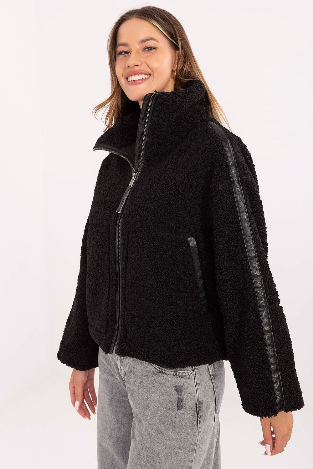 black long sleeve jacket alternate angle