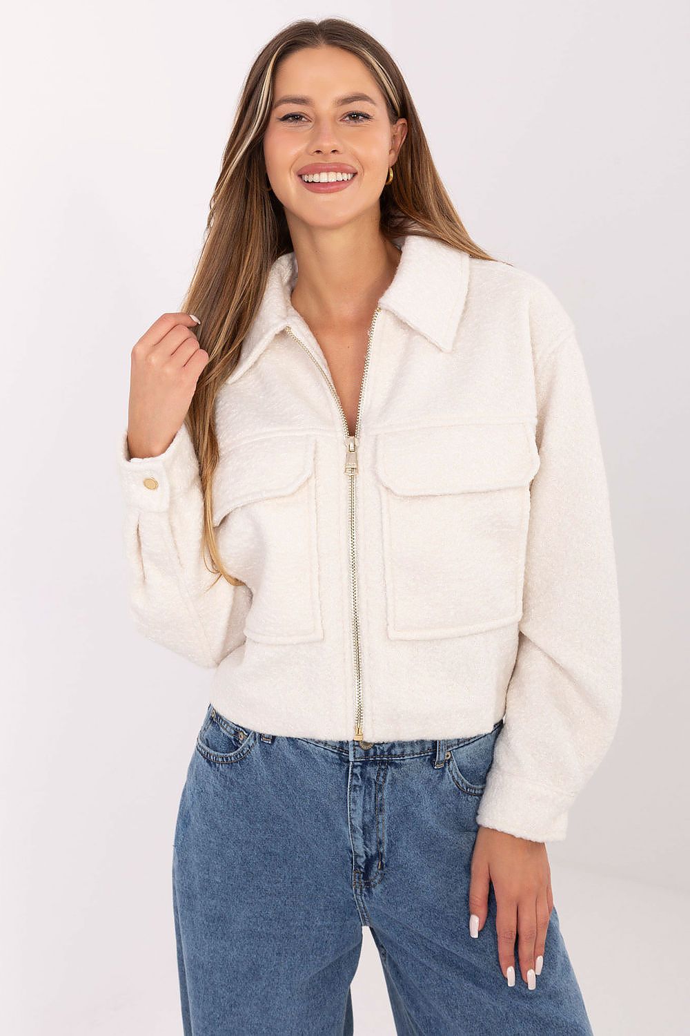 black long sleeve jacket side view