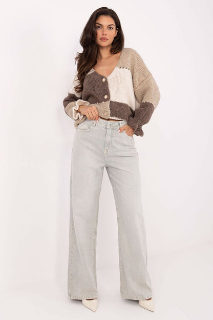 Women's Beige and Grey Jeans view 6