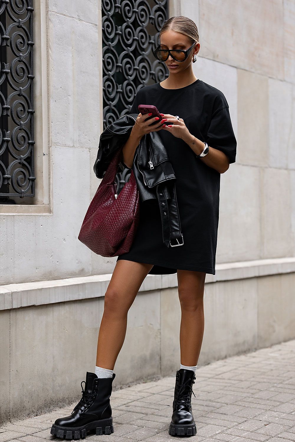 brown mini day dress back view