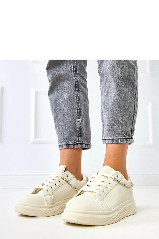 beige lace mini sport shoes front view