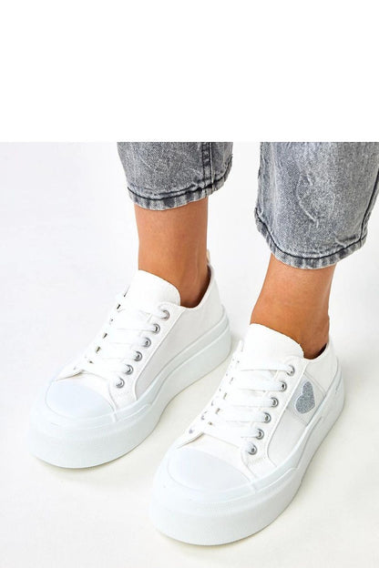 white lace sport shoes back view