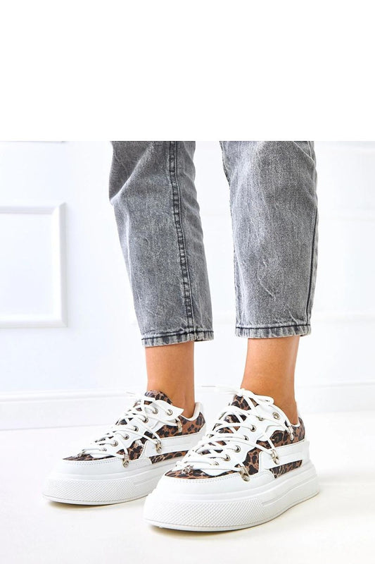 white lace sport shoes front view