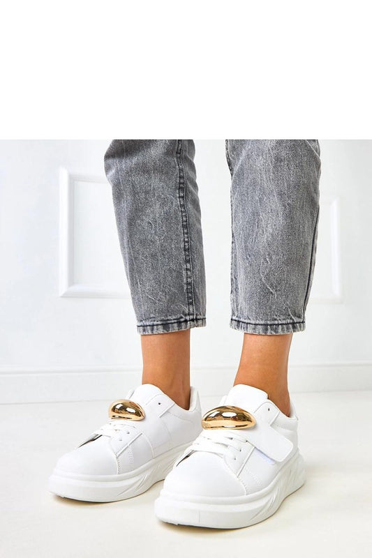 white lace sport shoes front view