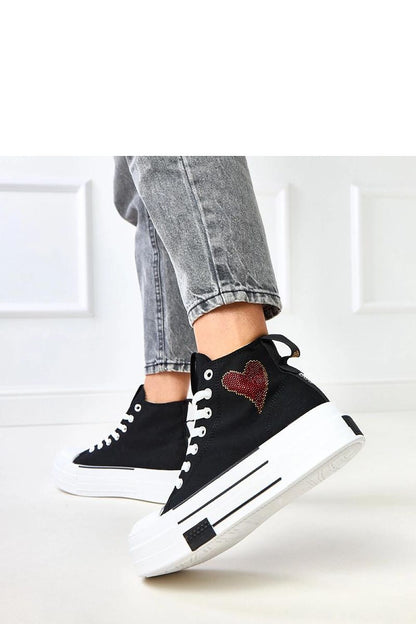 black lace sneakers back view