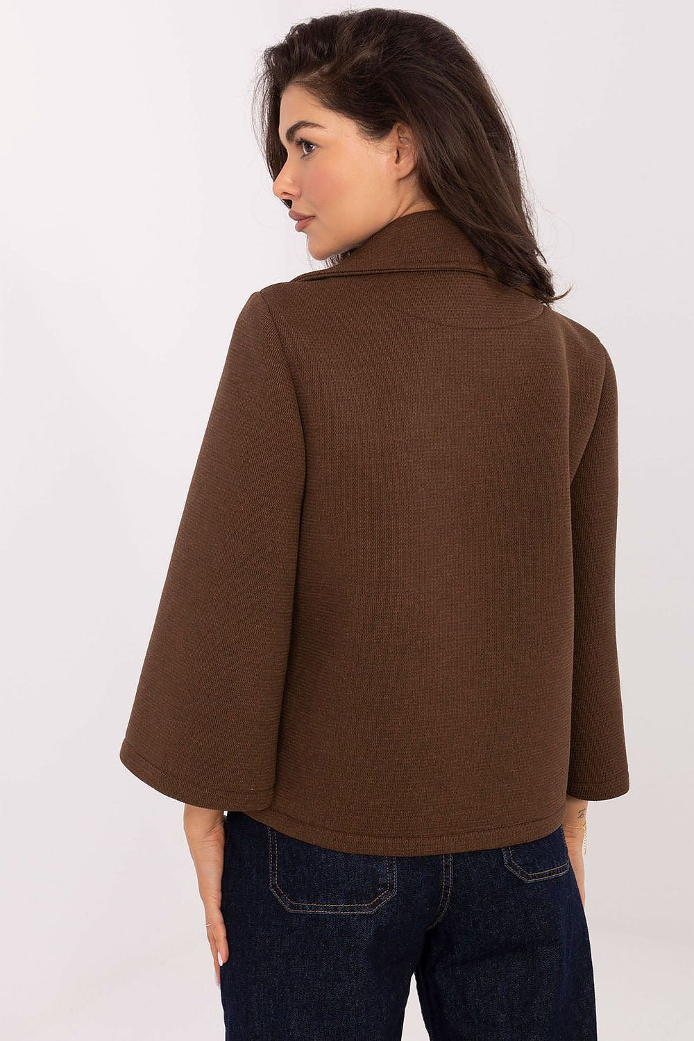 brown coat detail view