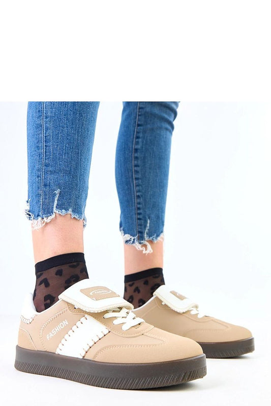 brown lace sport shoes front view