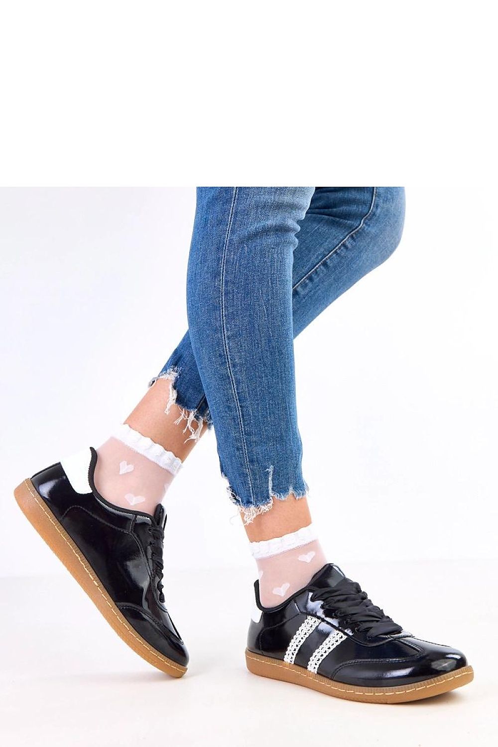 grey lace satin sport shoes side view