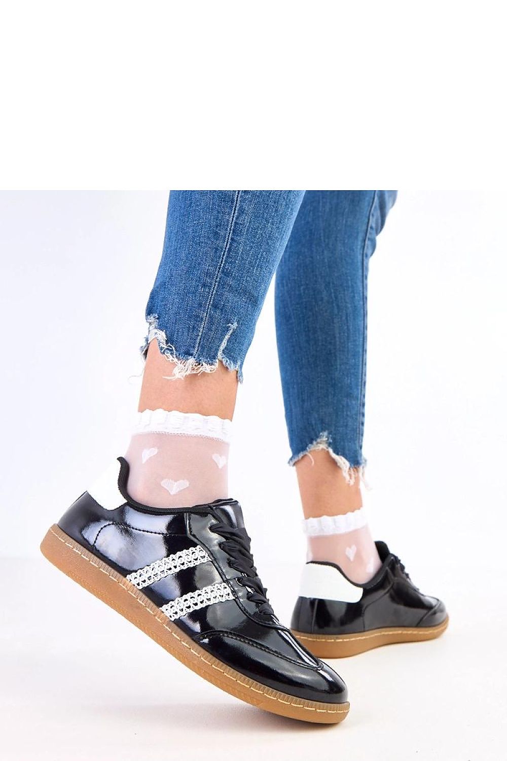 grey lace satin sport shoes view 7