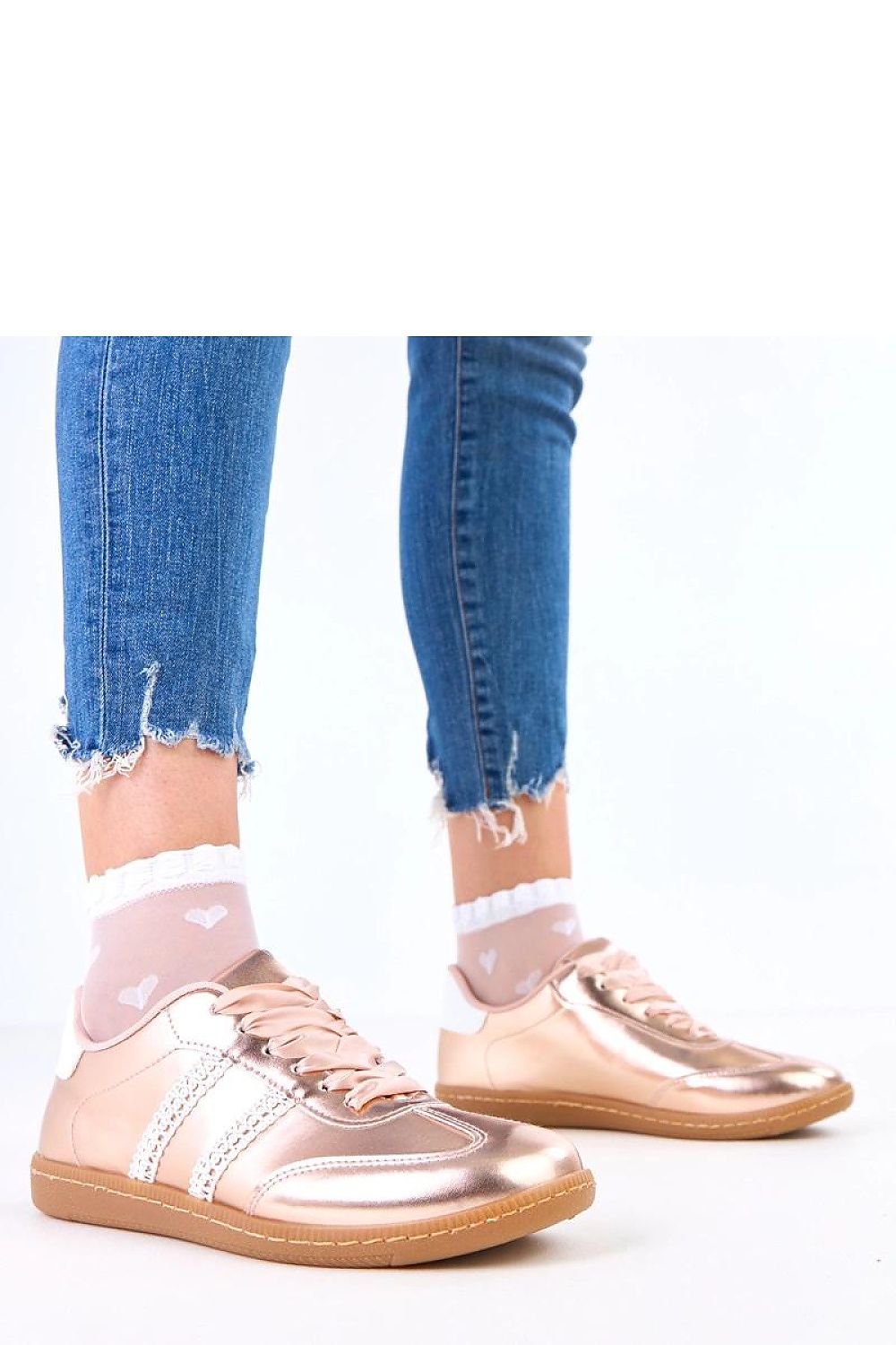 grey lace satin sport shoes view 8