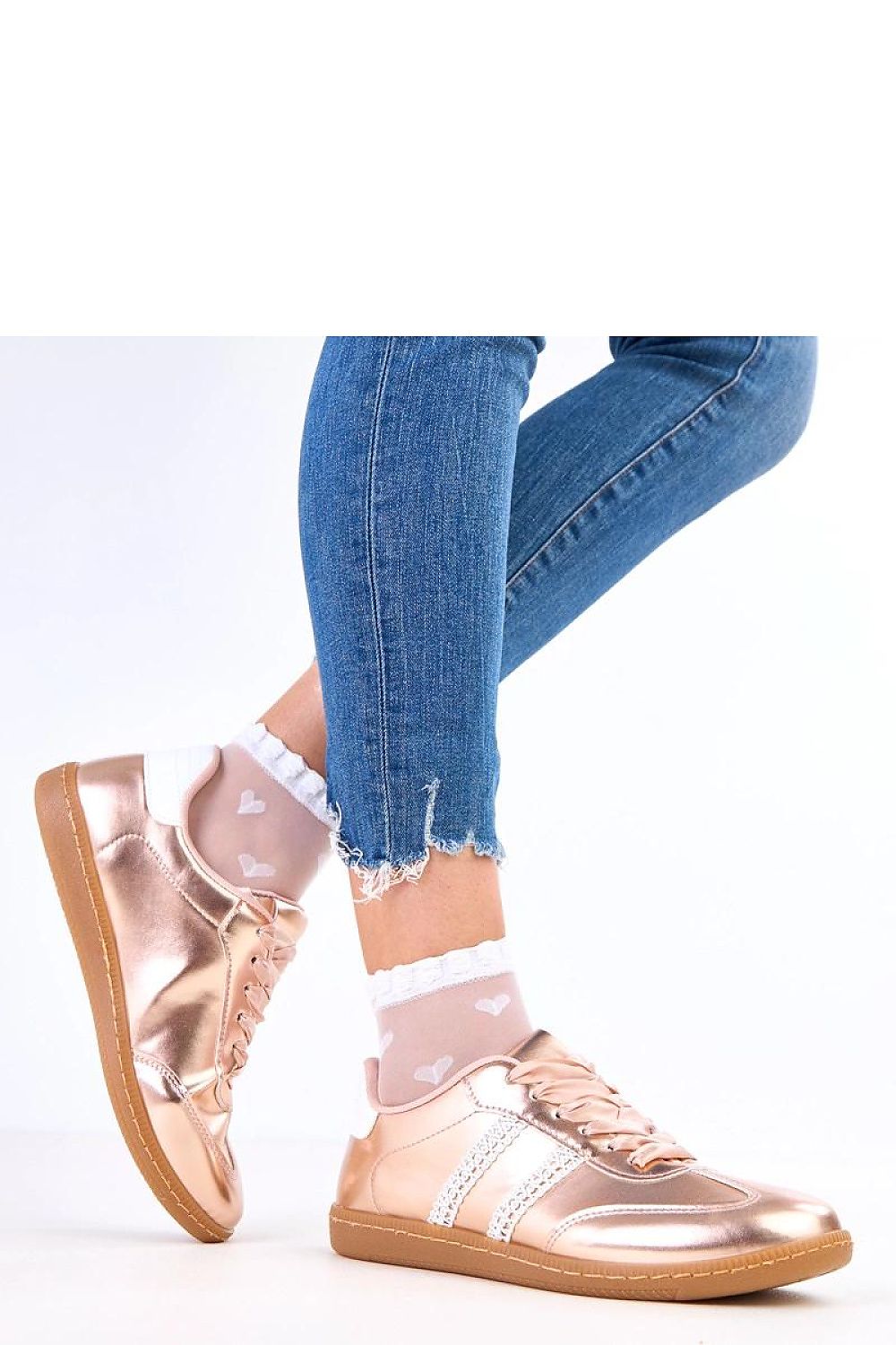 grey lace satin sport shoes view 9