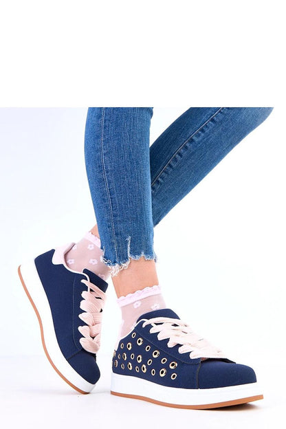 navy blue lace sport shoes alternate angle
