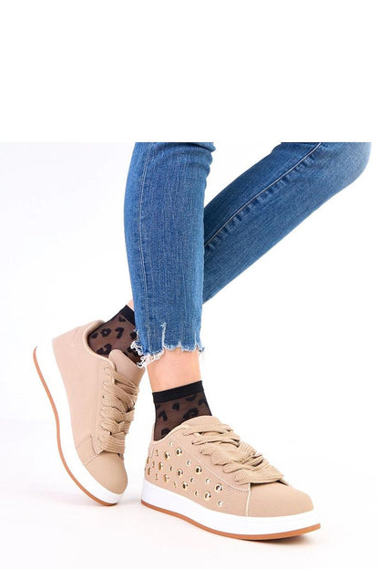 navy blue lace sport shoes side view