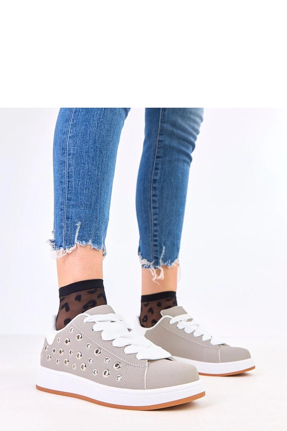 navy blue lace sport shoes view 9