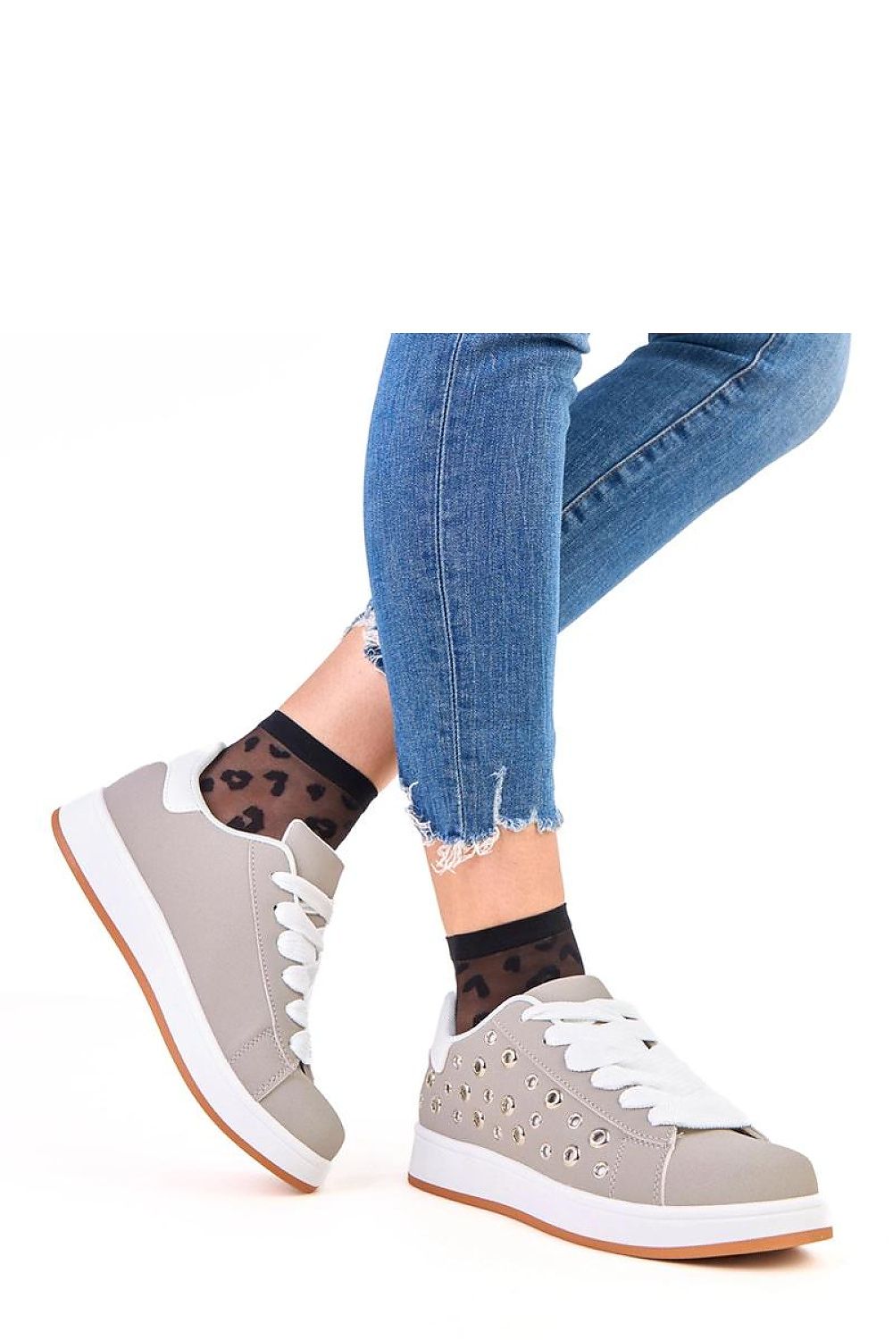 navy blue lace sport shoes view 10