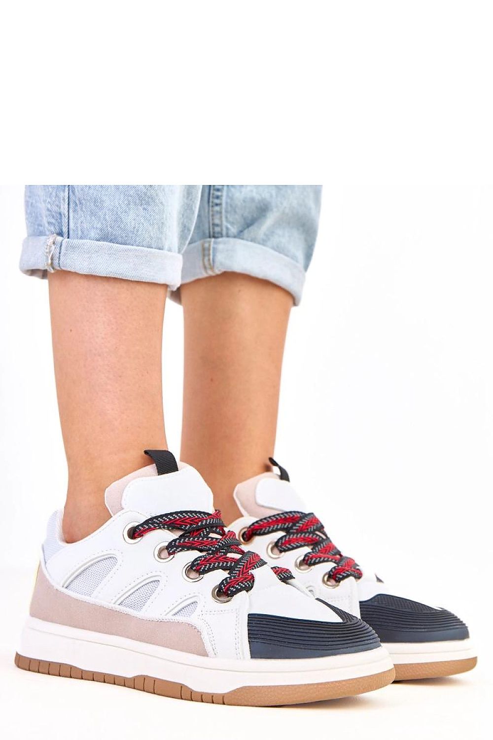 black lace sport shoes back view