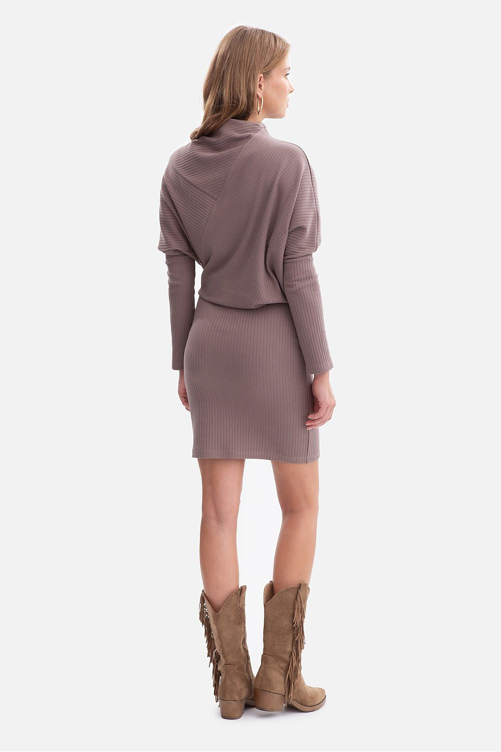 violet wrap ribbed day dress view 6