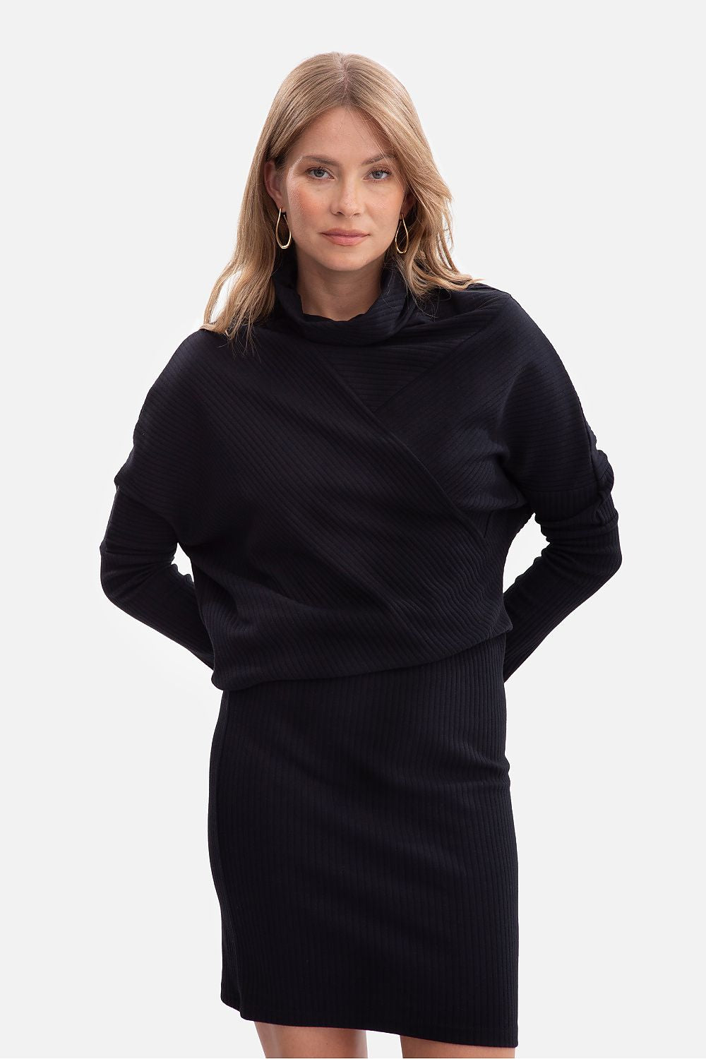 violet wrap ribbed day dress view 10