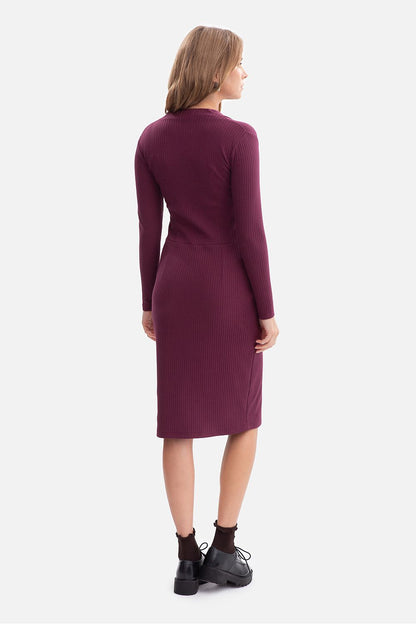 violet ribbed sleeveless day dress alternate angle