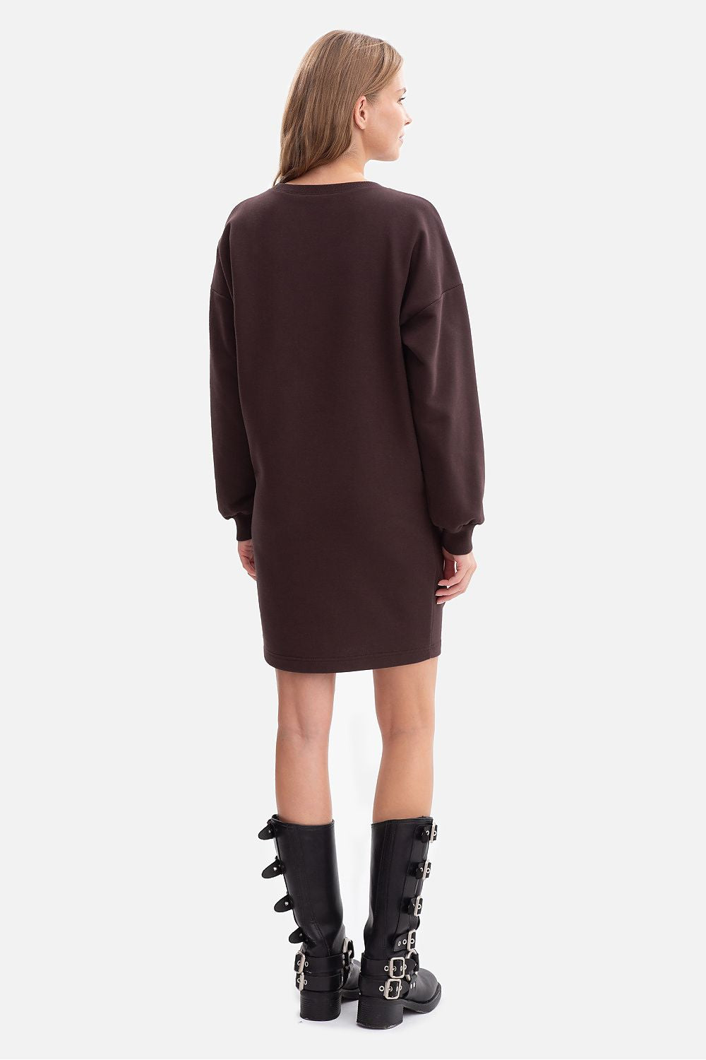 grey long sleeve day dress view 6