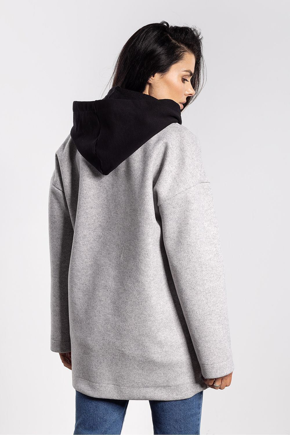 grey mini jacket detail view
