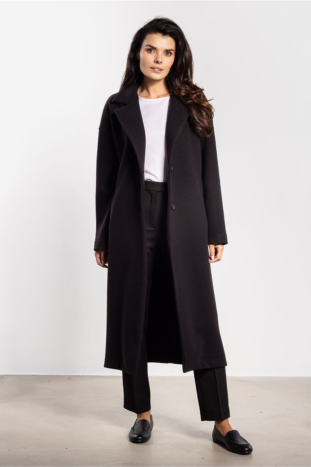 grey belted midi coat view 10