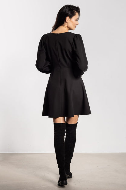 brown flared mini elegant brown flared mini dress with feminine details – perfect for day & casual wear view 12