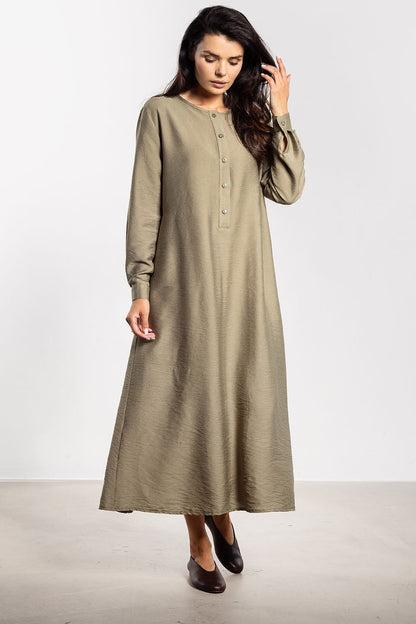 brown mini maxi day dress back view