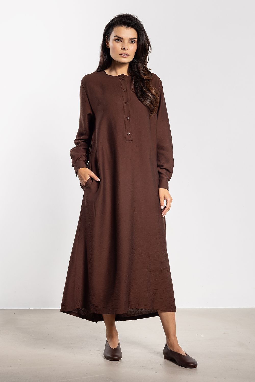 brown mini maxi day dress view 8