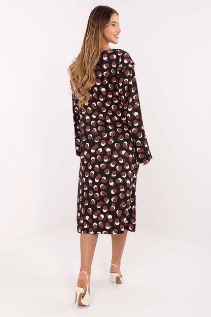 black midi day dress detail view