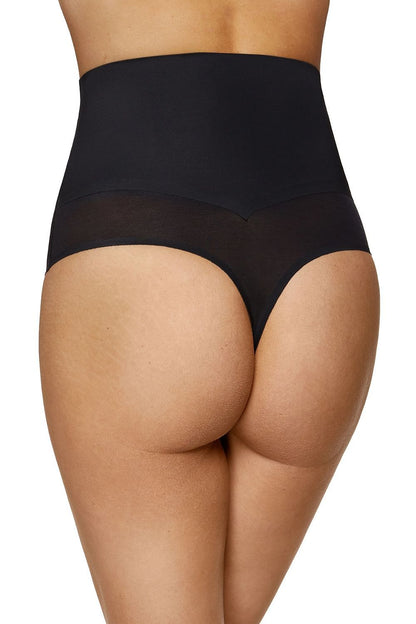 beige tulle mini t-backs back view