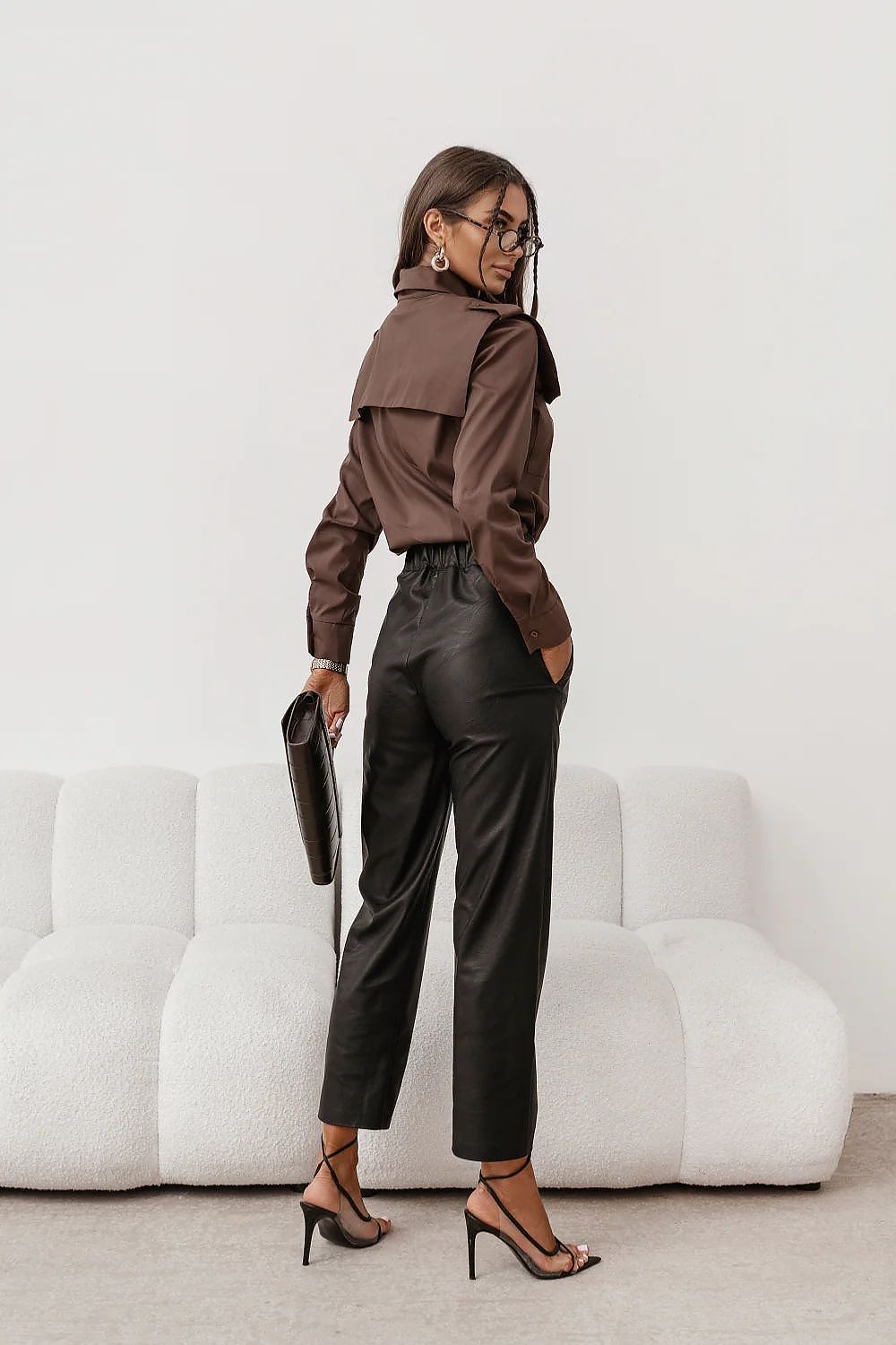 beige long sleeve elegant beige long sleeve shirt for women – casual & formal wear view 9